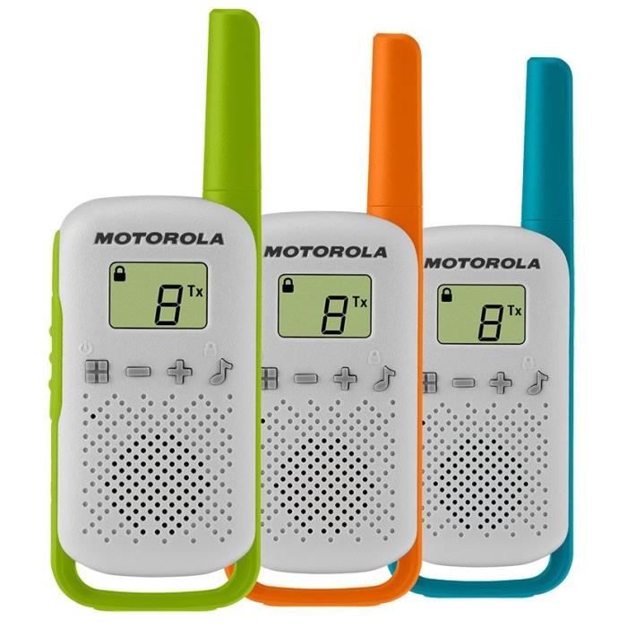 Talkie Walkie MOTOROLA TALKABOUT T42 16 canaux Ecran LCD Portée jusqu'à 4 km