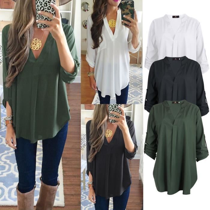 Chemisier long fluide femme clearance