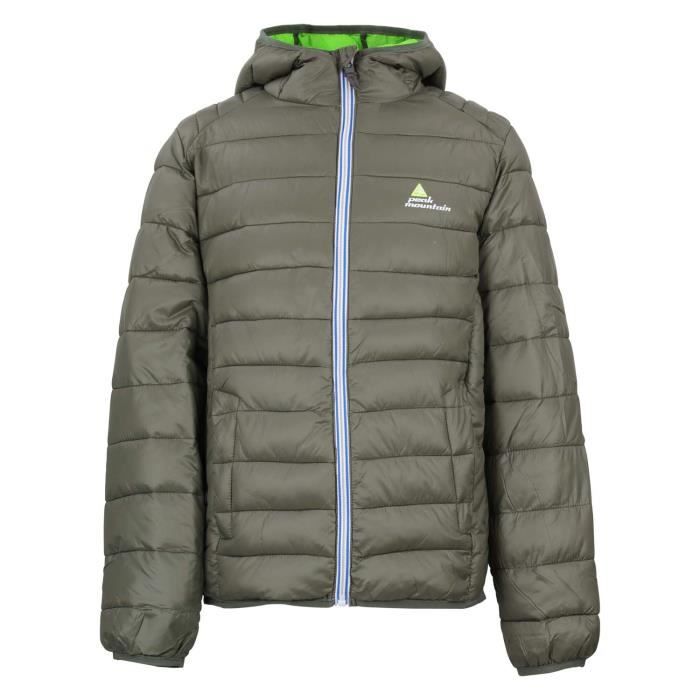 Doudoune fine gar on ECENSEO Kaki Cdiscount Pr t Porter