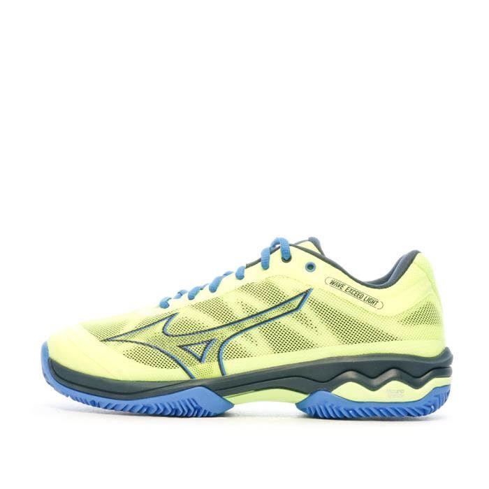 Chaussures de Padel Mizuno Wave Exceed Light Jaune fluo Bleu Tige Textile Semelle Caoutchouc Jaune Cdiscount Sport