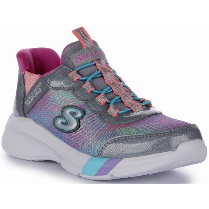 Baskets enfant SKECHERS Slip Ins Dreamy Lights Maille synthetique Gris rose
