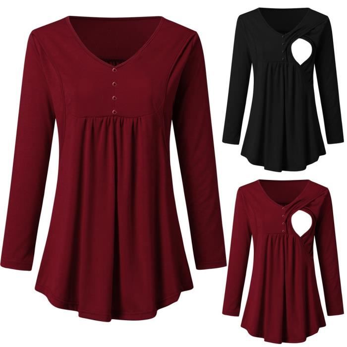 Chemisier Grossesse Motherhood Maternity Gris - Taille M - Manches 3/4 - Occasion Très Bon état