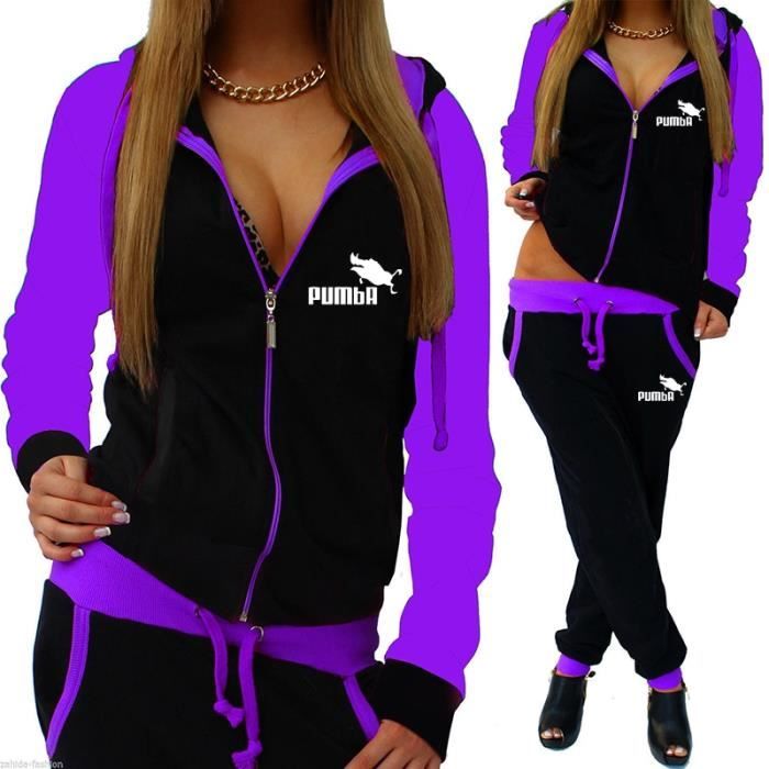 Ensemble DéTente Femme Ensemble Jogging Femme 2 Pièces Survetement De Sport Pantalon Et Sweat à Capuche Survetement Femme Ensemble Chic Et Elegant Ensemble Imprimé Femme Vetement De Sport(S-3XL