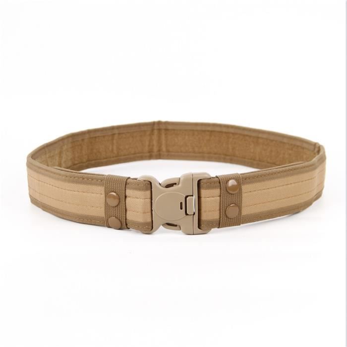 Ceinture Militaire Style Armée En Toile Kaki Coyote - Longueur 130cm, Boucle Argentée Métal, Neuve Avec étiquettes