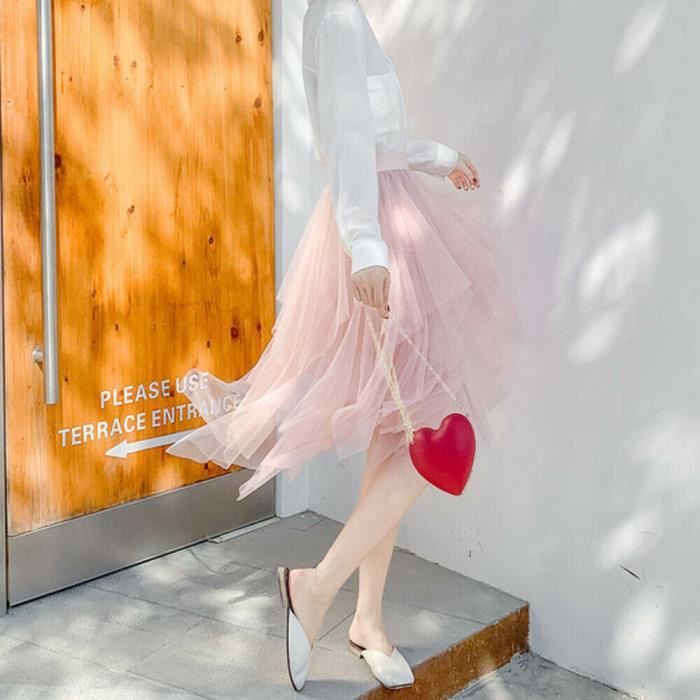 Jupe Midi En Tulle Femme - Tutu De Ballet, Taille Haute, Ourlet Irrégulier - Pour Fête, Carnaval, Soirée - Style Patineuse - 3