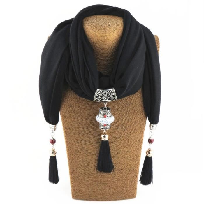 Zareste®Femmes Pendentif écharpe Avec Bijoux Foulards Tassel Strass