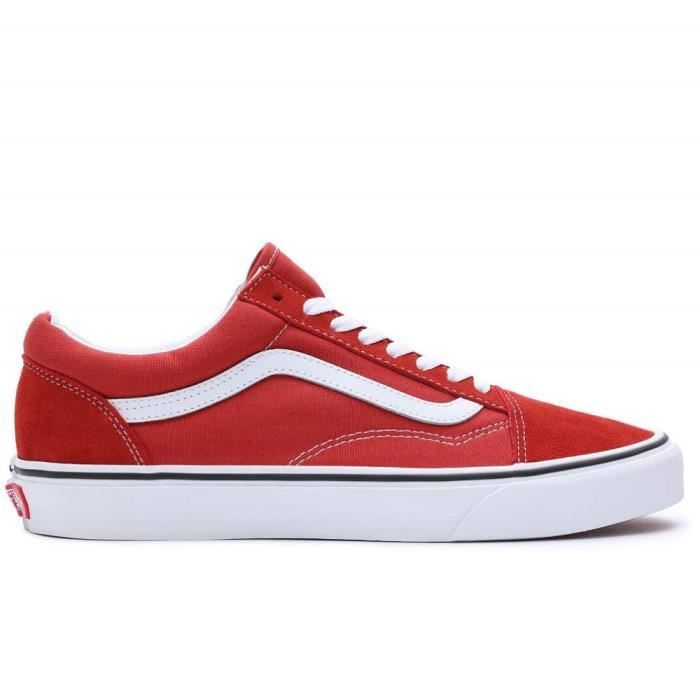 Chaussures Old Skool Unisex Rouge VANS VN0005UF49X Talon Plat Tige Textile Lacets Rouge Cdiscount Chaussures