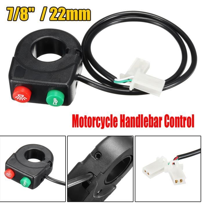 Commutateur Guidon Moto 22mm 7/8″ – Clignotants, Feux, Klaxon, Relais 12V Pour Scooter, Quad, Dirt Bike