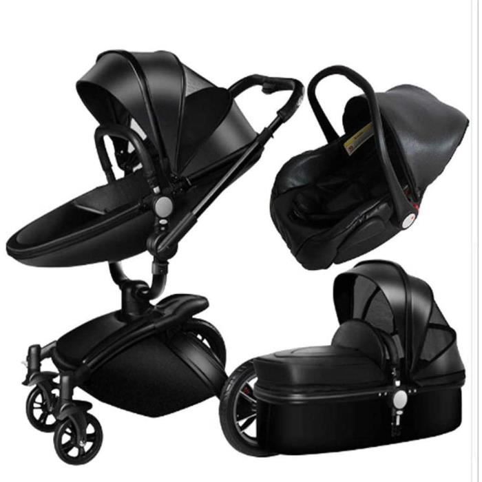 Landau Bebe Suspension Pliage De 360 Degres De Voiture De Le Bebe Poussette Cuir Bidirectionnel Haute Vue Peut S Asseoir Dans La Vo Cdiscount Puericulture Eveil Bebe