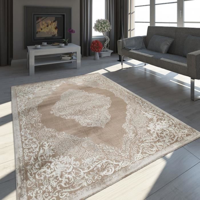 Tapis Oriental Moderne Effet 3d Chine Scintillant Beige Creme 80x150 Cm Achat Vente Tapis Cdiscount