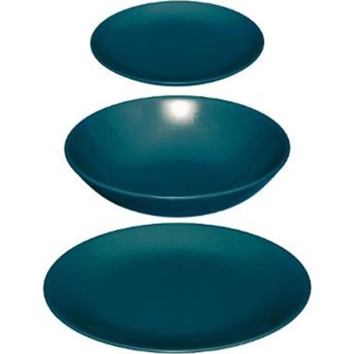 Service de Table - Colorama - 18 Pièces - Bleu - Faïence - Compatible Lave-Vaisselle Service de Table - Colorama - 18 Pièces - Bleu - Faïence - Compatible Lave-Vaisselle
