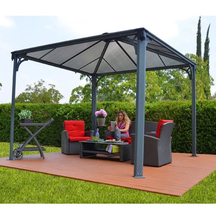 Tonnelle Couv Terrasse Grise 300 X 300 Cm Achat Vente Tonnelle Barnum Tonnelle Couv Terrasse Grise Cdiscount
