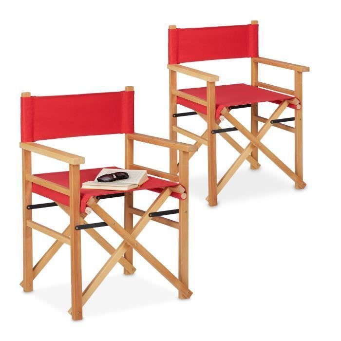 fauteuil metteur en scène rouge lot de 2 - 10037551-0