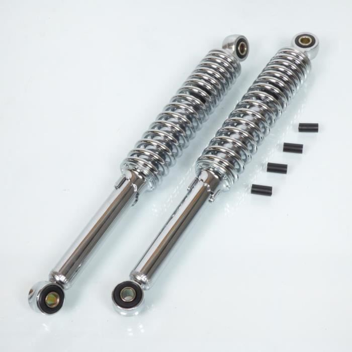 Amortisseurs Arrière Chromés 360 Mm Pour Scooter Et Mobylette - Réglable 5 Niveaux - Universel