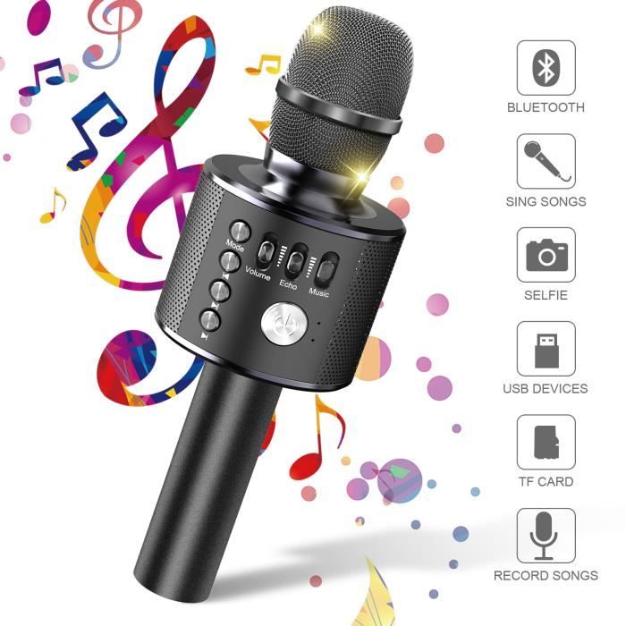 Microphone Sans Fil Karaoké Microphone Bluetooth Lecteur Enregistreur Mini  Karaoké Enfant Fête Familial pour Appareil Intelligent - Cdiscount  Informatique