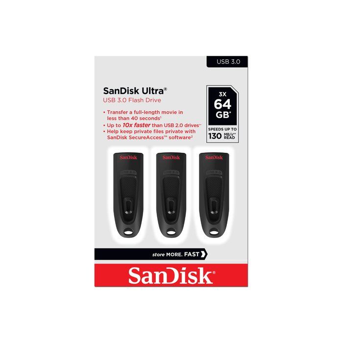 Clé USB SANDISK SDCZ48 064G G46T USB 3.0 Vitesse de lecture 130 MB/
