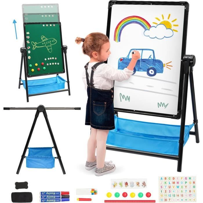 Chevalet d'art pour enfants - Chevalet magnétique double face pour