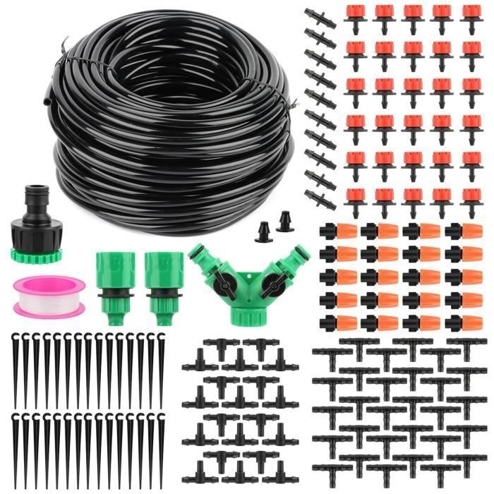 ZHHGOO Kit Irrigation Goutte à Goutte 318 Pièces - Système Automatique Complet Avec 50m Tuyau Pour Jardin Et Serre
