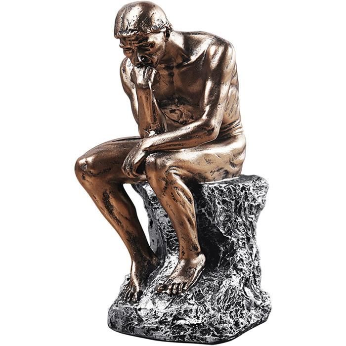 LECMACY Statue du penseur eronze rétro coulé à froid de qualité