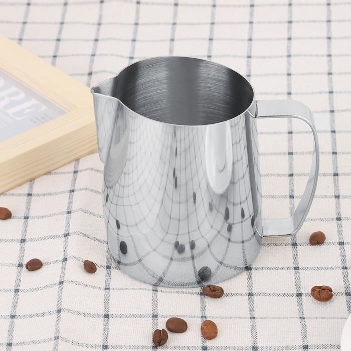 Pichet à Lait En Acier Inox 304 - 12oz/350ml - Pour Latte Art - Avec Stylo Décoratif - Argenté