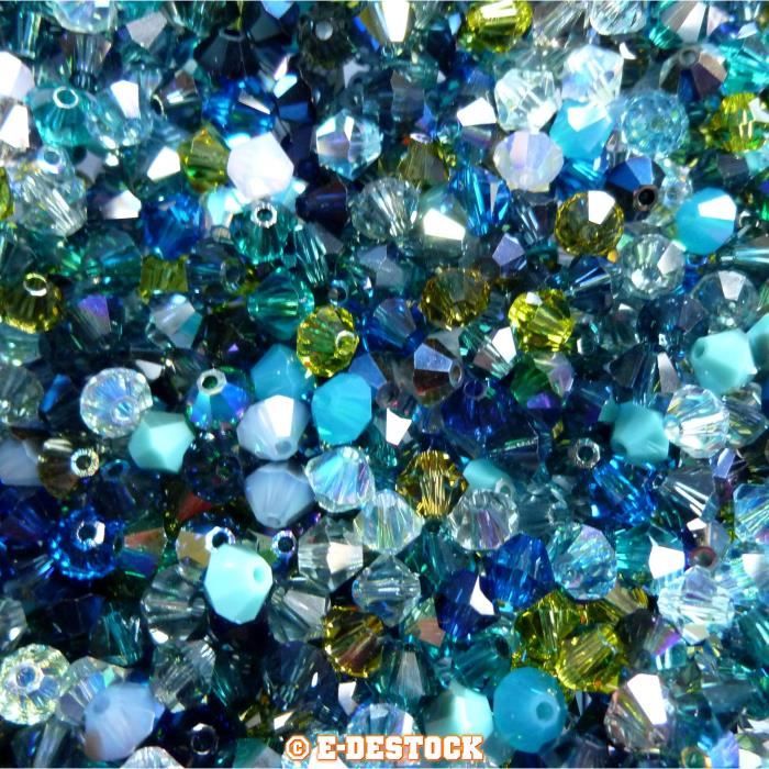 50 Perles Swarovski® Toupies 4mm MULTICOLORE OCEAN