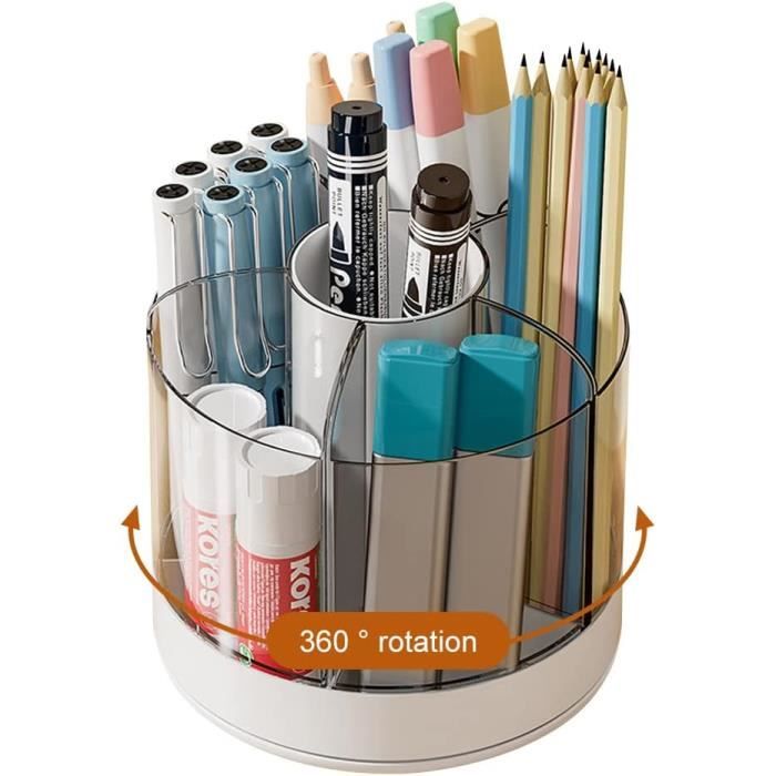 Rotatif Pot A Crayon,360 Degrés Pot A Crayon Bureau Rotatif,Porte