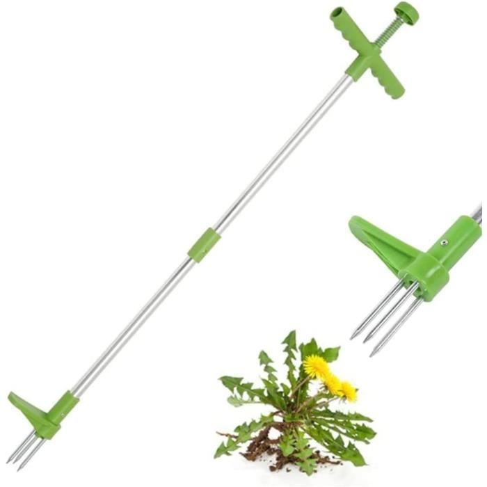 Outil à Désherber Manche Long Télescopique - Râteau 6 Ou 8 Dents, Acier Carbone, Ergonomique | Pour Jardin, Pelouse, Aération Sol