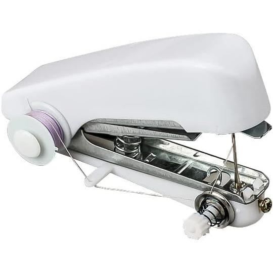 NathrBTV Mini Machine à Coudre Portable Manuelle – Petite Couture Main Avec Accessoires, Idéale Débutants, Ourlets, Rideaux, Vêtements