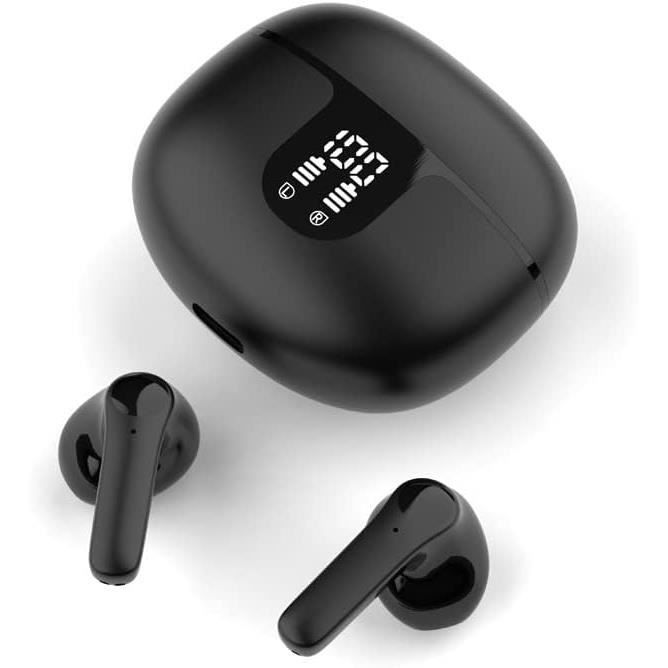 Ecouteur Sans Fil Bluetooth 5.3 Son Hi-Fi Stéréo Étanche IPX7 Oreillette  Bluetooth Écran LED Casque Bluetooth Noir pour IOS Android - Cdiscount TV  Son Photo