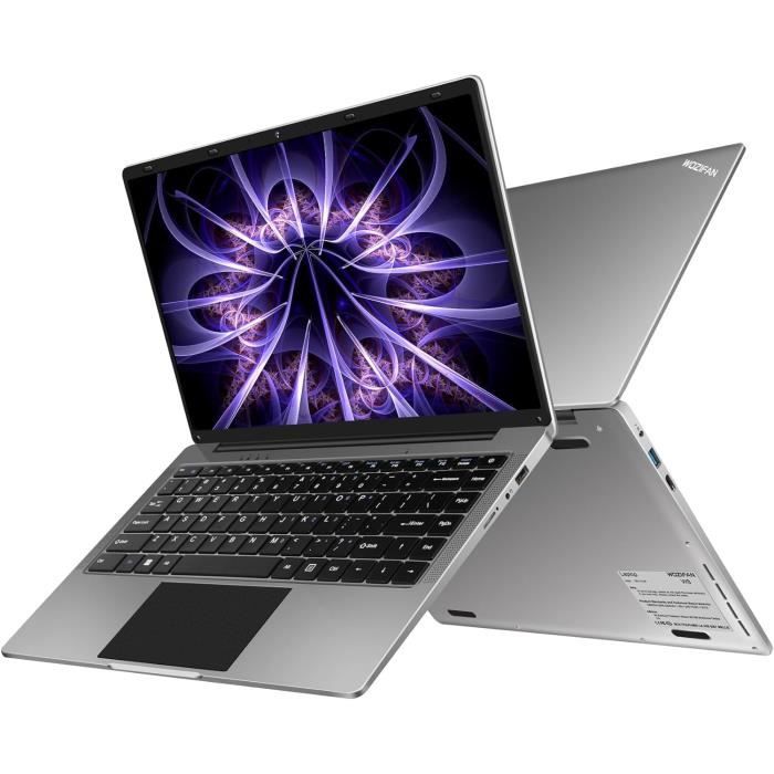 Ordinateur Portable 14 Pouces PINSTONE - Celeron N4000, 6 Go RAM, 128 Go SSD, WiFi Double Bande, Clavier AZERTY - Argent