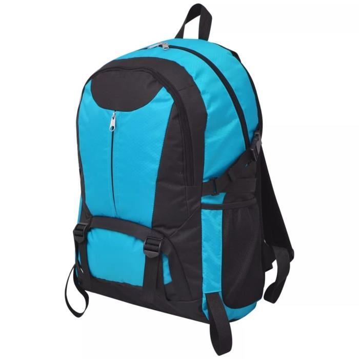 Sac à dos de randonnée - vidaXL - 40 L - Noir et bleu - Polyester 600D - Hydrofuge Sac à dos de randonnée - vidaXL - 40 L - Noir et bleu - Polyester 600D - Hydrofuge