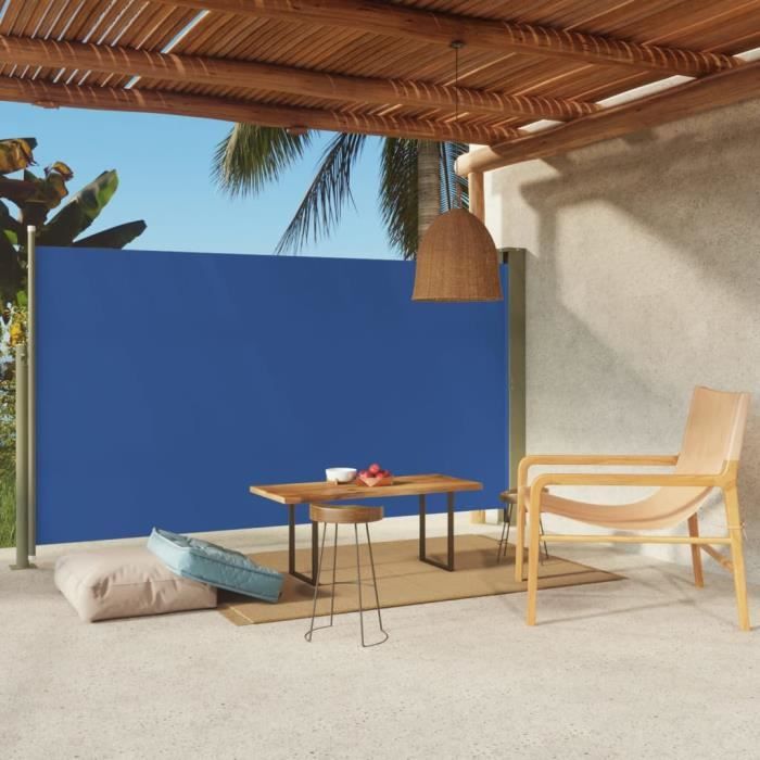 vidaXL Auvent latéral rétractable de patio 170x300 cm Bleu