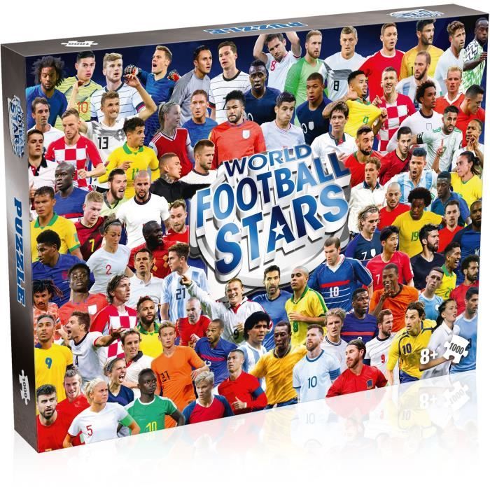 Puzzle - WINNING MOVES - Stars du Football - 1000 pièces - Poster inclus - 665x500 mm