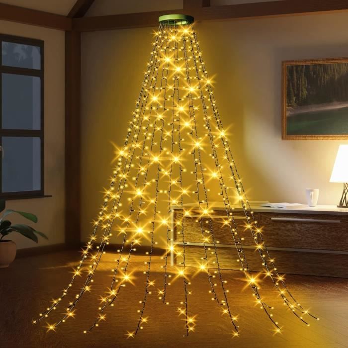 Guirlande Lumineuse Sapin De Noël 400 LED - 16 Brins De 2m - 8 Modes - IP65 étanche - Pour Sapin De 1,8 à 2,4m
