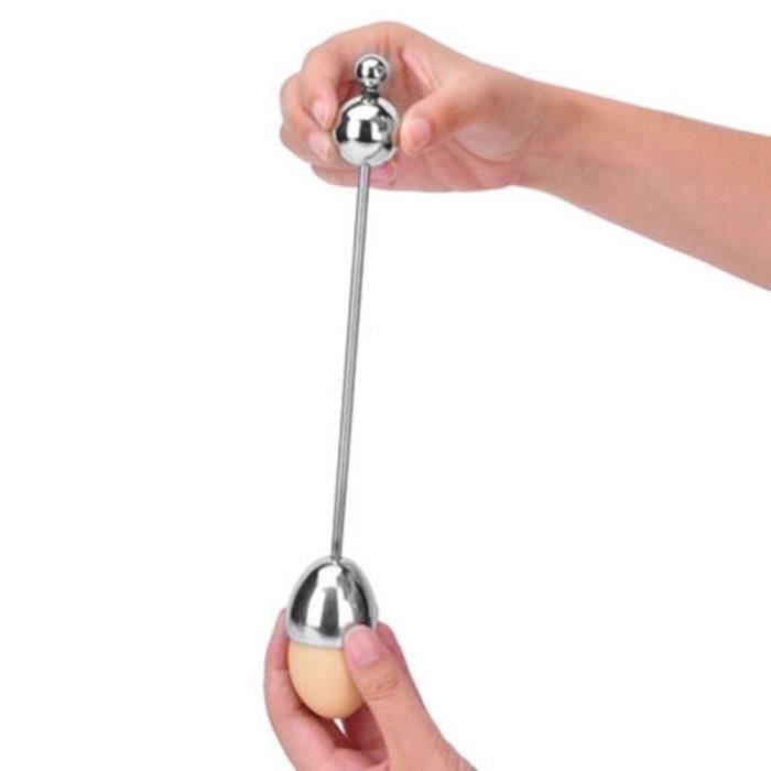Toqueur à œufs En Acier Inoxydable – Mécanisme à Ressort, Coupe Nette – Pour œufs Durs, Mollets, à La Coque