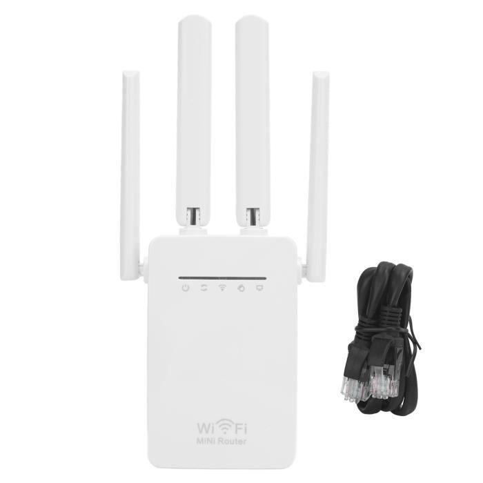 Amplificateur WiFi 300 Mbps - Répéteur/Extendeur De Signal Avec Port Ethernet Et WPS - Compatible Toutes Box