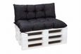 Set coussins pour palettes 120x50 + 120x60cm Assise Noir, coussins de mobilier de jardin en palettes/coussin extérieur-1