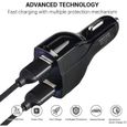 Chargeur Telephone Pour Voiture USB, 3 Ports 36W Quick Charge 3.0 Car Charger, Universel Chargeur Rapide Allume Cigare Adaptateur-1