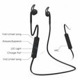 Écouteurs Intra Auriculaires Sans fil Bluetooth v4.1 Sport Audio Microphone-1
