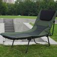 Bedchair pliant 6 pieds inclinable avec oreiller chaise de lit pour la pêche Camping bureau pause déjeuner En Stock HB10524-1