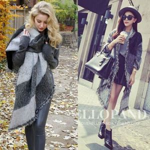 GERIINEER Echarpes Femme Homme Frange Ch/âle Foulard Femme Automne Hiver Long Chaud Doux