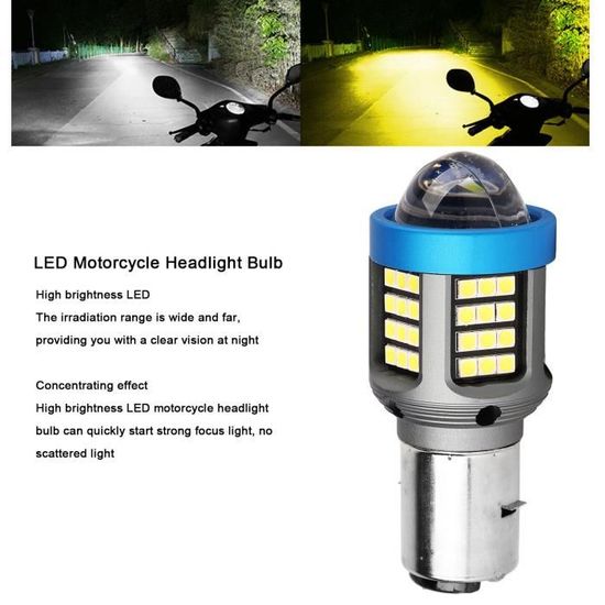 Ampoule Phare Moto LED Asasytal BA20D - 20W 2500 Lumens 6500K - Haut/Bas Faisceau - DC12V/24V