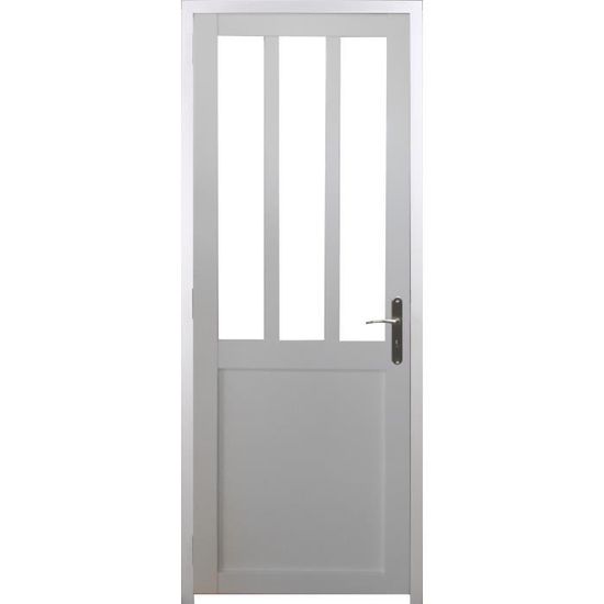 Made In France Bloc Porte Style Atelier Blanc 204x73 Gauche