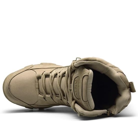 Bottes De Randonnée Tactiques Pour Homme - Imperméables, Antidérapantes, Respirantes, Cuir Suédé, Semelle Caoutchouc