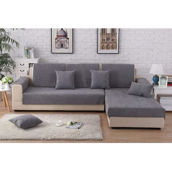 Housse de canapé imperméable avec fond antidérapant, protection de canapé  contre les griffures et les salissures, 180 x 230 cm