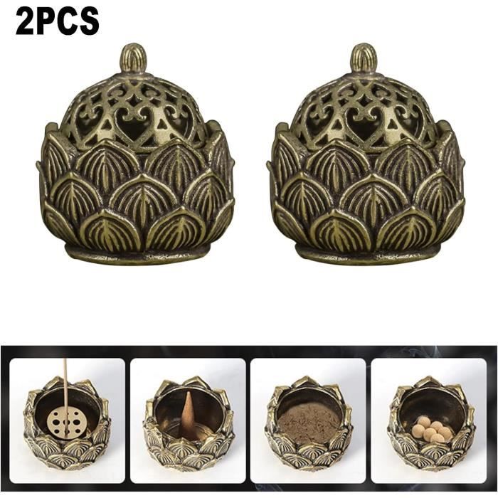 1 pièces de Bronze Porte-encens Feuilles de métal, brûleur d'encens Ash
