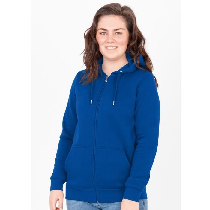 Veste femme JAKO Organic Bleu royal Capuche et poches kangourou bleu royal Cdiscount Pret a Porter