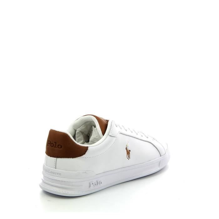 Basket homme POLO RALPH LAUREN Heritage Court 2 Marron Cuir Lacets Marron Cdiscount Chaussures