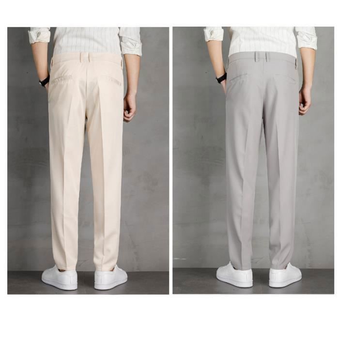 Pantalon Homme élégant Regular Fit - 98% Coton, 2% élasthanne, 5 Poches, Coupe Classique, Couleur Beige Taille 44