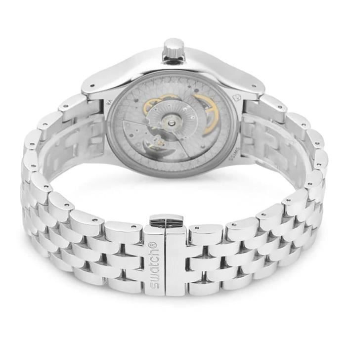 Montre Swatch automatique Sistem Boreal again Swatch Bracelet acier homme Mouvement Automatique Achat vente montre Homme Adulte Blanc Acier Cdiscount